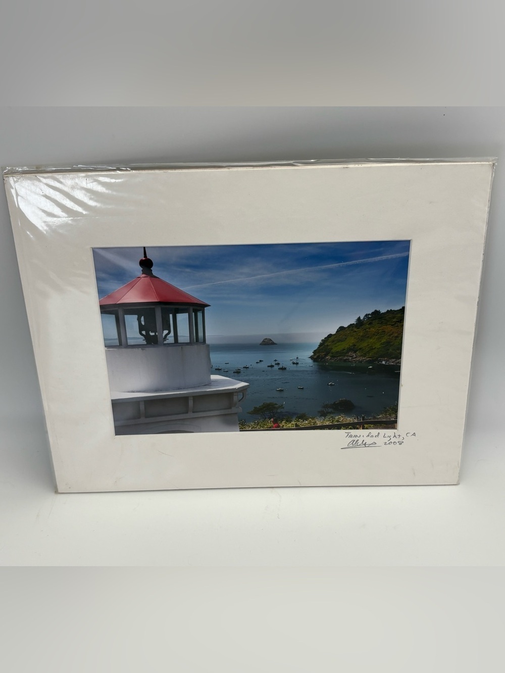 Signed California Coastal Lighthouse Photo Print with Matting - 11 x 14